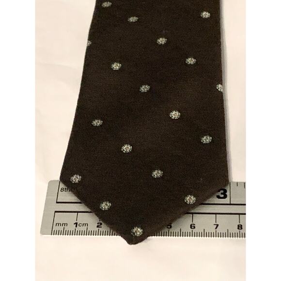 ARNIE Men’s Brown & White Neck Tie Arnold Palmer 60% Wool 40% Silk 55” Long - Picture 6 of 10